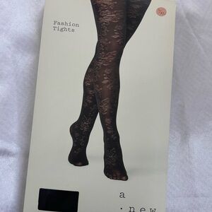 Flower Black Tights